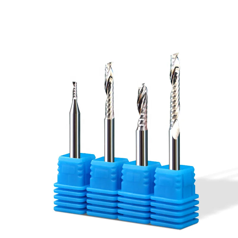 Hot Sale Single Flute Solid Carbide CNC Milling Cutter Custom ODM OEM Support Spiral Flat End Router Bit