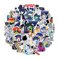 50Pcs Cool Nasa Rocket Astronaut Outer Space Graffiti Sticker for Boy Room Wall Door Bed Bottle Laptop Decor Stickers