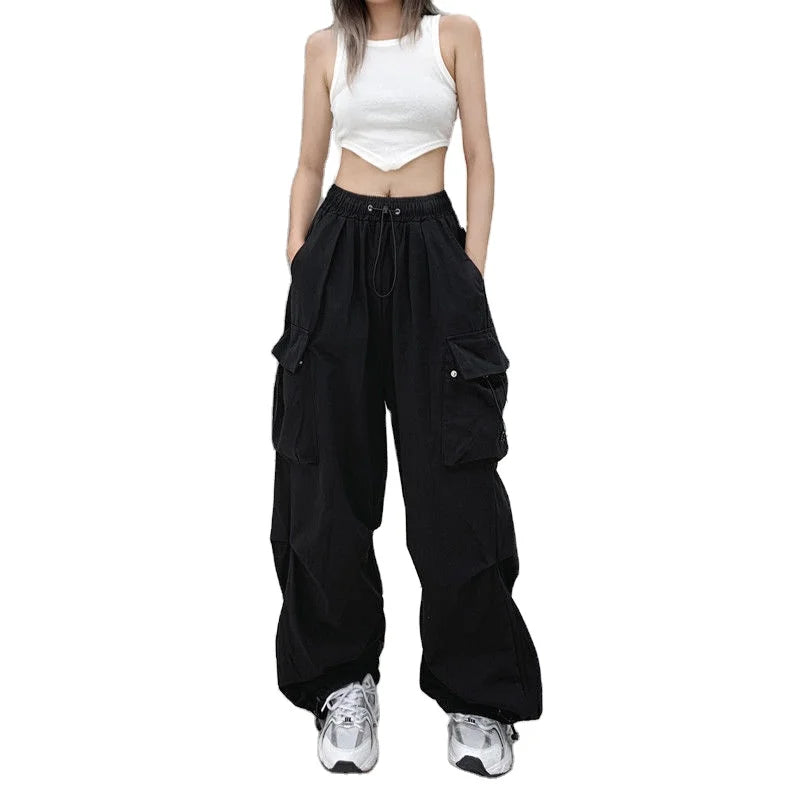 American Retro Cargo Pants Casual Baggy Pants Women Summer Versatile Straight Leg Loose Pants