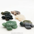 Wholesale Natural Crystal Carved Sculpture Rose Turtle Various Materials Quartz Collection Moss Agate Tortoise for Decoration
