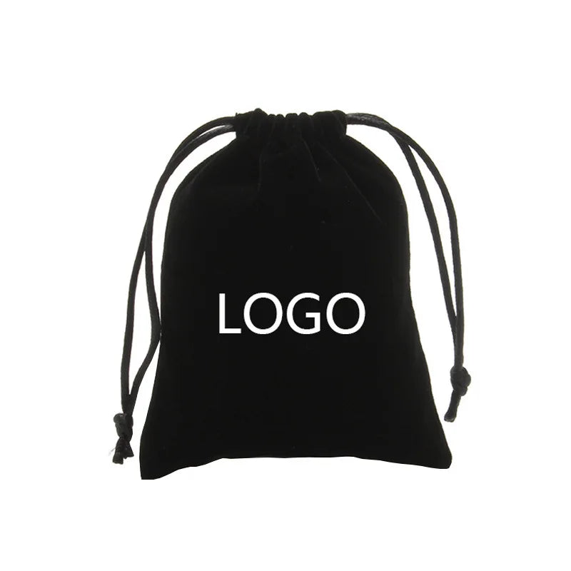 Jewelry Packaging Box and Pouch Reusable 8*10CM Black Custom Logo Jewelry Velvet Pouches With Makeup Velvet Pouch Bags