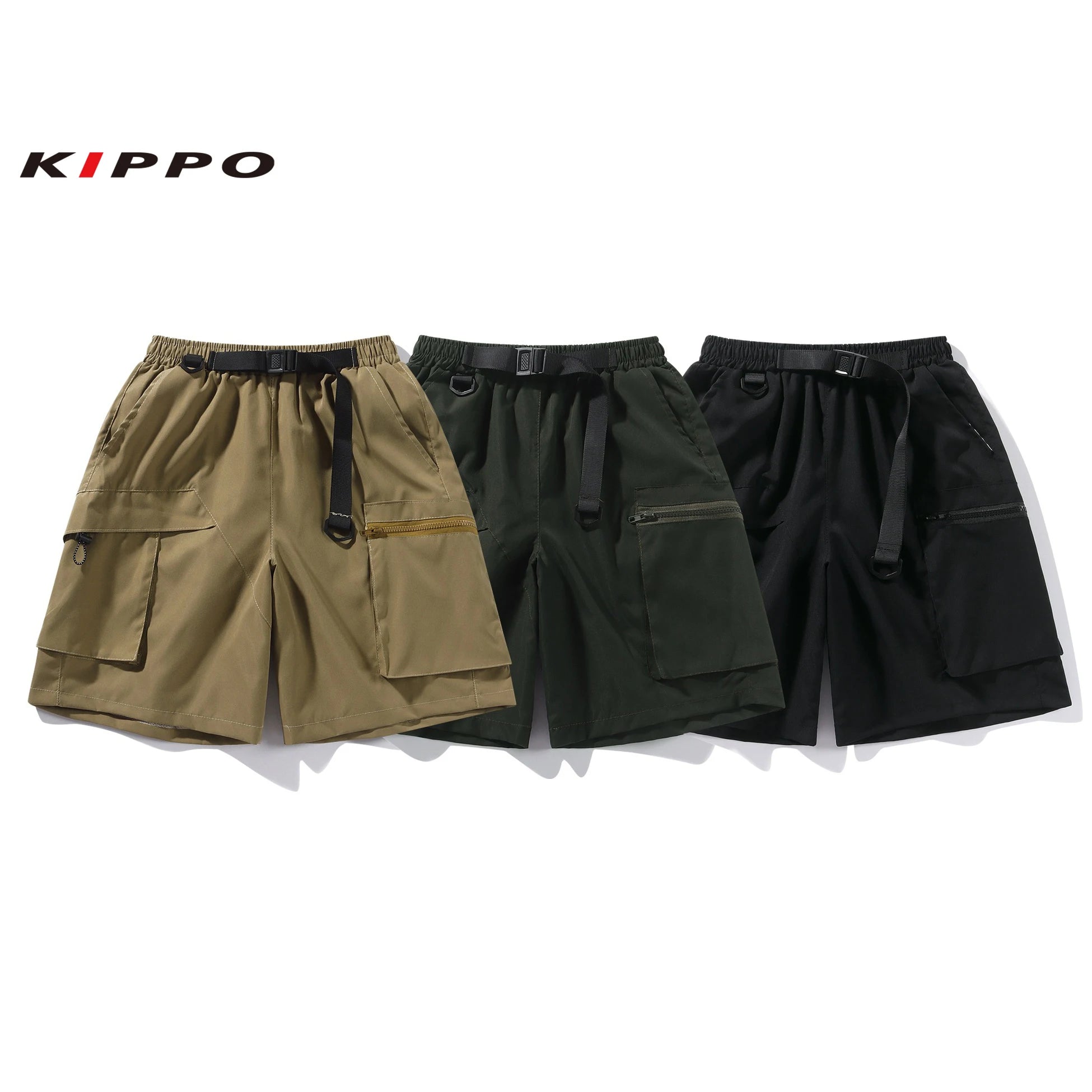 Men's Mid Waist Casual Summer Cotton Five Quarter Cargo Shorts Breathable Straight Leg Big & Loose Fit with Functional Style