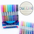 2022 Double Line Colorful Metallic Highlighter Pen Children Drawing Pen Promotional for Scrapbook