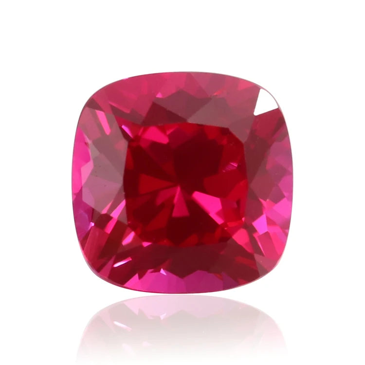 Redleaf Gems OEM ODM Custom Rubis Stone Cushion Shape Synthetic Loose Gemstone Lab Grown Ruby