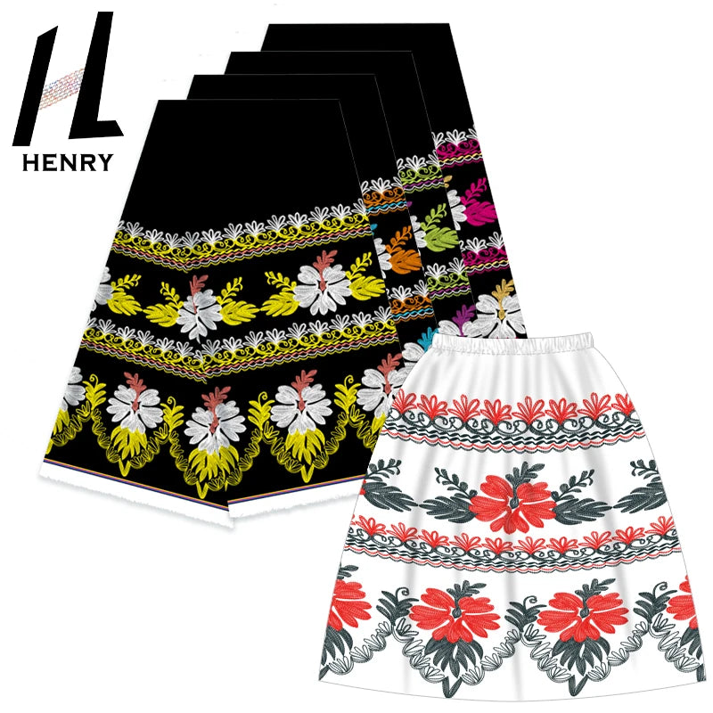 Henry Micronesia Skirt for Lady White Clothes Woven 100% Polyester Lady Dress Fabrics for Garment Digital Print