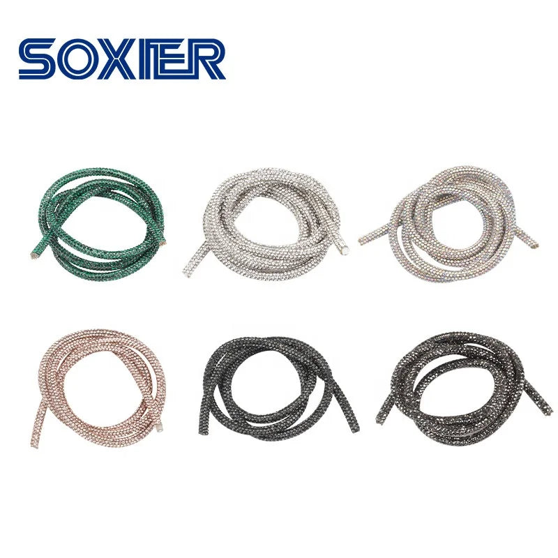 Factory Supply Shiny Strass Tube A/B Crystal Rhinestone Rope for DIY Hoodie Shoelaces Garment Jewelry Crafts