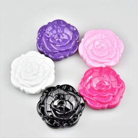 Luxury European Daily Makeup Wood Round Mirror Personalized LOGO Rose Flower Double Side Pocket Cosmetic with Rose Flower Theme