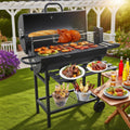 Top-ranking Suppliers Premium Modern Heavy Duty Steel Outdoor Rotisserie BBQ Grill 2 Folding Tables Remote Control Deep Fryer MegaBDM