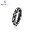 15505 XUPING JEWELRY Cool Neutral Carved Grain Stainless Steel Black Gun Ring