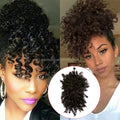 Fluffy Afro Kinky Curly Hair Donut Bun With Bangs Elastic Drawstring Curly Chignon Hair Bun