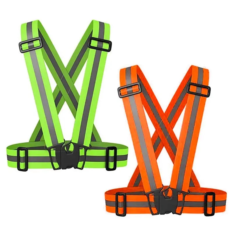 WX Hi Vis Belt Night Walking Cycling Reflective Belt Strap Safety Vest Adjustable Fluorescent Running Reflective Harness