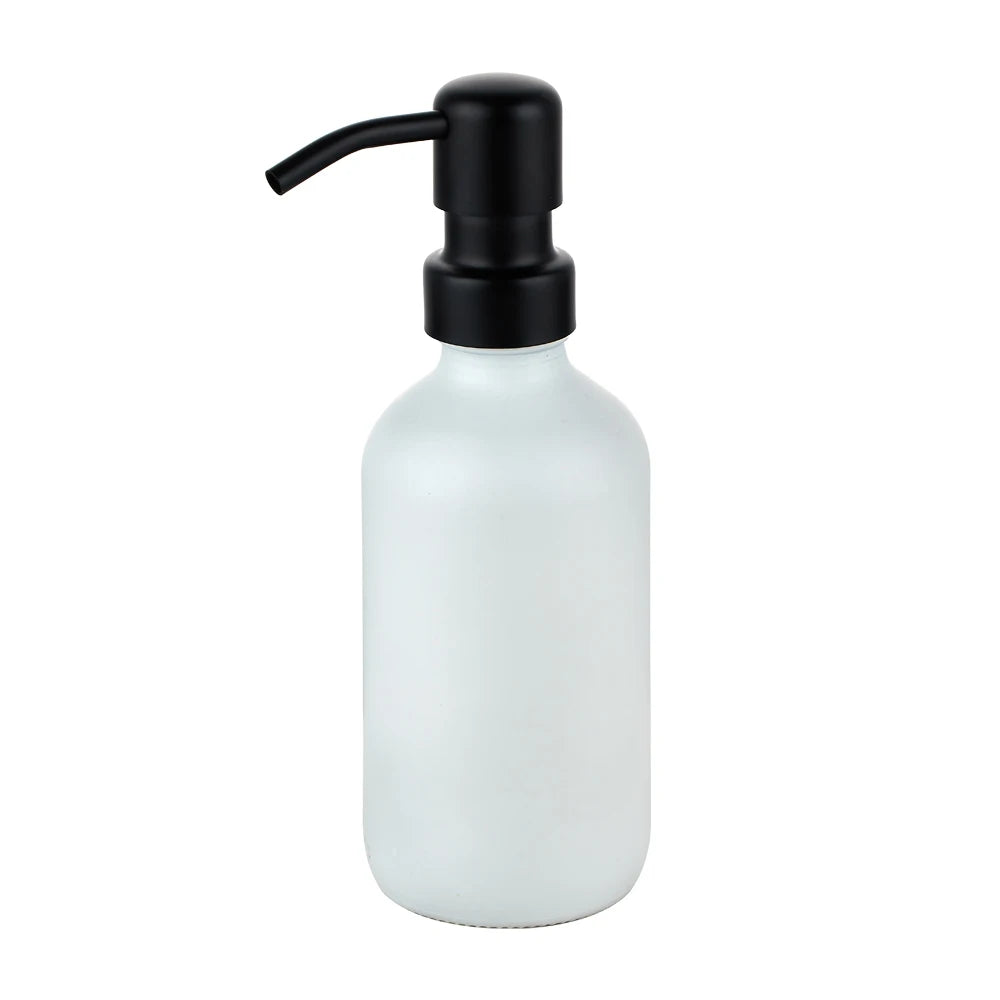 Longan Soap Dispenser Bathroom Replaceable 304 Stainless Steel Pump Liquid Hand Soap Dispenser Bottle Glass for Bathroom