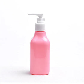 200ml PET Long Neck Square Pink Daily Moisturizing Body Milk Shampoo Bottle for Beauty Makeup Essential Oils for Skin Care Serum