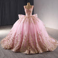 Jancember 241090 Fashion Pink Sequins Pearls Bow Quinceanera Dresses for Girls