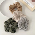 Custom Large Retro Lovely Cute Solid Color Ponytail Holder Girls Elastic Band Scrunchies Fashion Hair Accessories