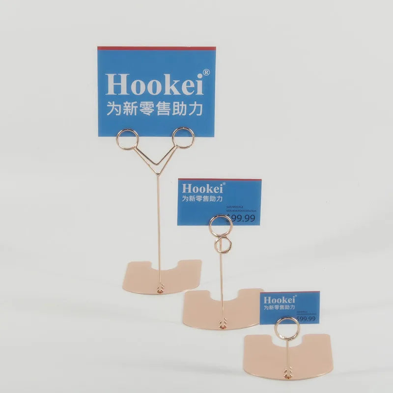 Metal POP Clip Hookei OEM 20pcs Bag Place Card Table Number Price Tag Holder Display Stand for Wedding