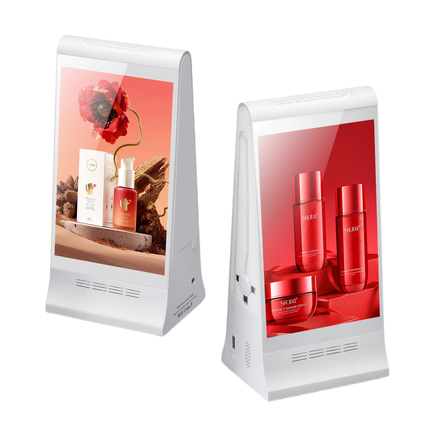 Android Digital Signage LCD Touch Screen Restaurant Desktop Advertising Mobile Charging Power Bank Menu Self Service Kiosk