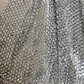 Haute Couture White Crystal Rhinestone Square Diamonds 6x6mm Full Rhinestone Beaded Mesh Fabric