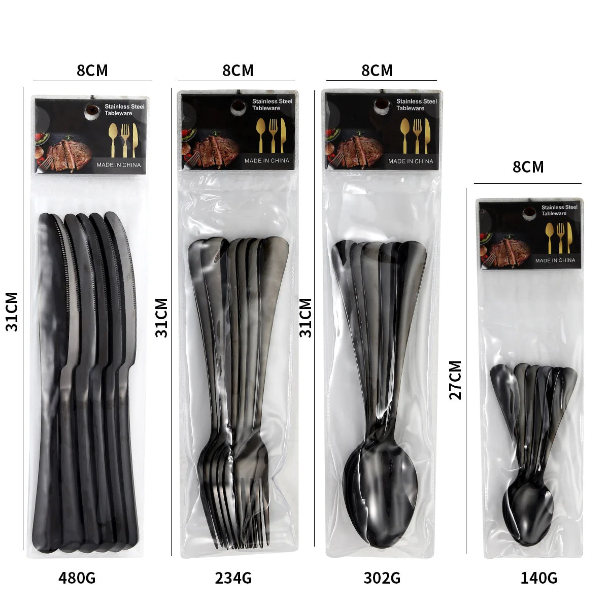 Luxury Gold & Stainless Steel Flatware Set Royal Wedding Restaurant Cutlery Elegant Silverware Spoon Fork for Dinner Parties