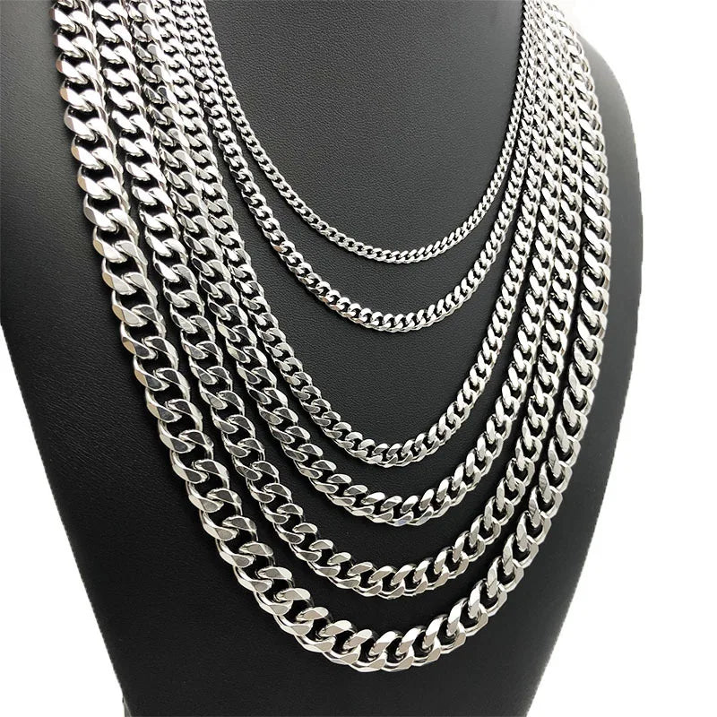Beimai OEM Halskette Stainless Steel Hip Hop Cuban Chain Trendy Thick Wide Chain Necklace