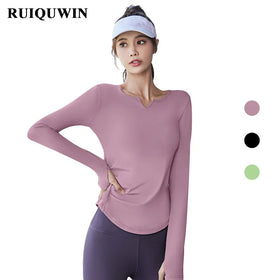 RUIQUWIN Female Autumn Gym Fitness Sweatshirt Women Long Sleeves Workout Tops Lady Soft Quick Dry Top Women Yoga Sportswear