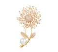 Broches Pins Brooches Freshwater Pearl Real Gold Plated Pin Flower Luxury Zircon Paved Large Beautiful Wedding Brooches