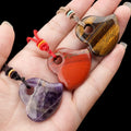 Natural Crystal 30mm Crooked Peach Heart Agate Pendant Necklace Trendy DIY Jewelry for Women for Anniversary Source