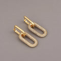 Wholesale Copper 14kt Gold Plated Chunky Cubic Zirconia Huggie Hoop Earrings