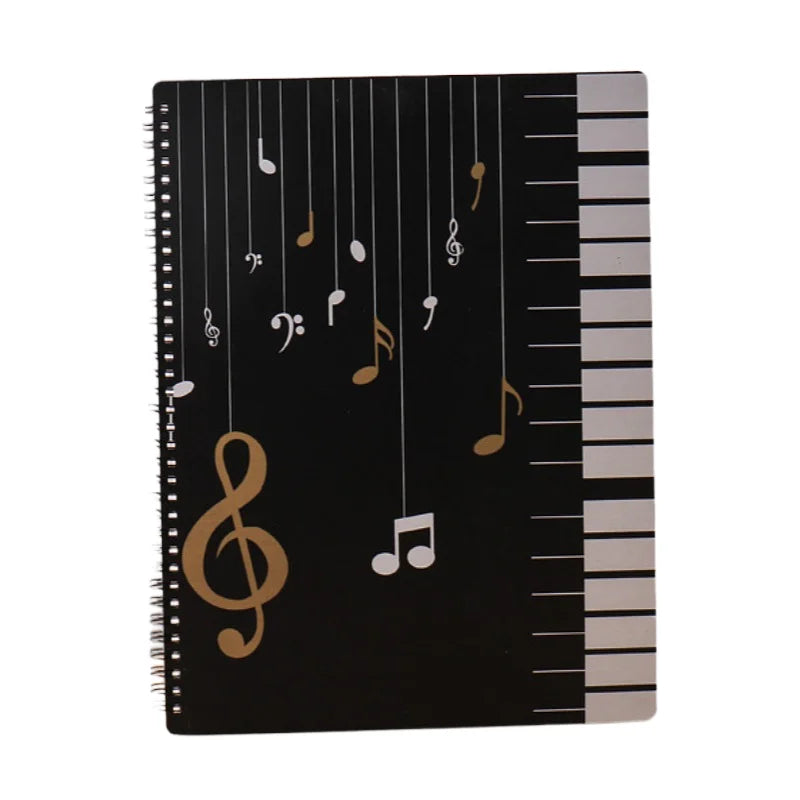 Black Sheet Music Folder A4 Size PP Storage Holder Binder Music Folder for Stage Musical Instrument Piano Performance