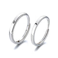 Isunni S925 Sterling Silver Sun and Moon Love Couple Ring Resizable Opening Rhodium Plated Romantic Style for Wedding Party