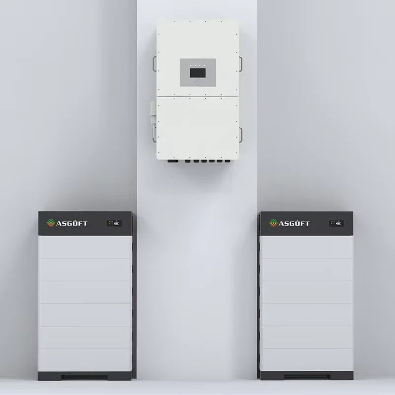 EU Stock ASGOFT High Voltage 15kWh 20kWh 30kWh 40kWh LiFePO4 Battery for Home Solar System with 10-Year Warranty 6000 Cycles