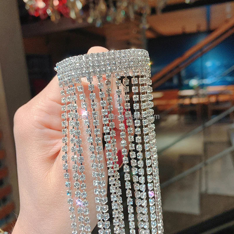 New Chain Hairpin Rhinestone Hair Clip Headgear