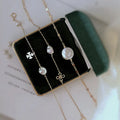 GB106 Baroque Pearl Charms Bracelet 14K Gold Filled Chain Bracelet for Women