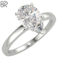 Factory Outlet 10K 14K 18K Gold Wedding Ring Real Gold GIA Certified Pear Cut Lab Grown Diamond Rings Jewelry Fot Women