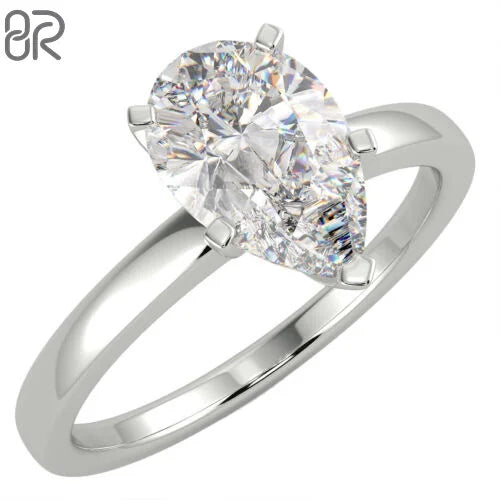 Factory Outlet 10K 14K 18K Gold Wedding Ring Real Gold GIA Certified Pear Cut Lab Grown Diamond Rings Jewelry Fot Women