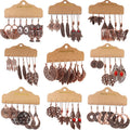 New Hollow Alloy Leaf Stone Earrings Butterfly Feather Vintage Long Dangle Earrings Jewelry