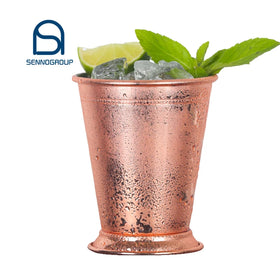 Wholesale Stainless Steel Moscow Mule Mojito Mint Julep Cup Copper Plated Beer Mug Classic Mint Julep Cocktail Cup for Bar
