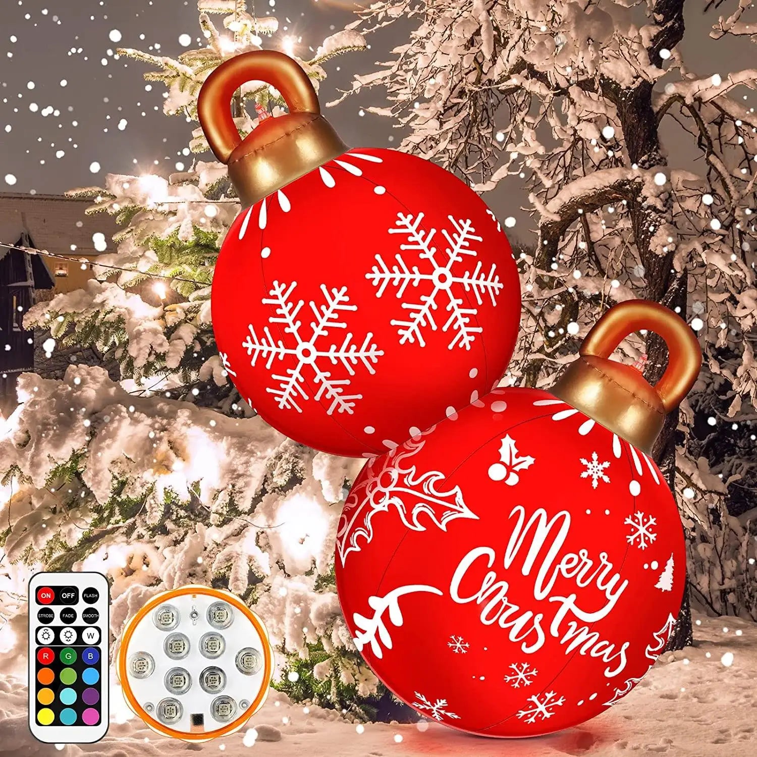 Waterhan 2025 Hot Selling PVC Exercise Ball Light Inflatable Christmas Decoration Outdoor Use 105.5cm 20kg+ Capacity Custom Logo