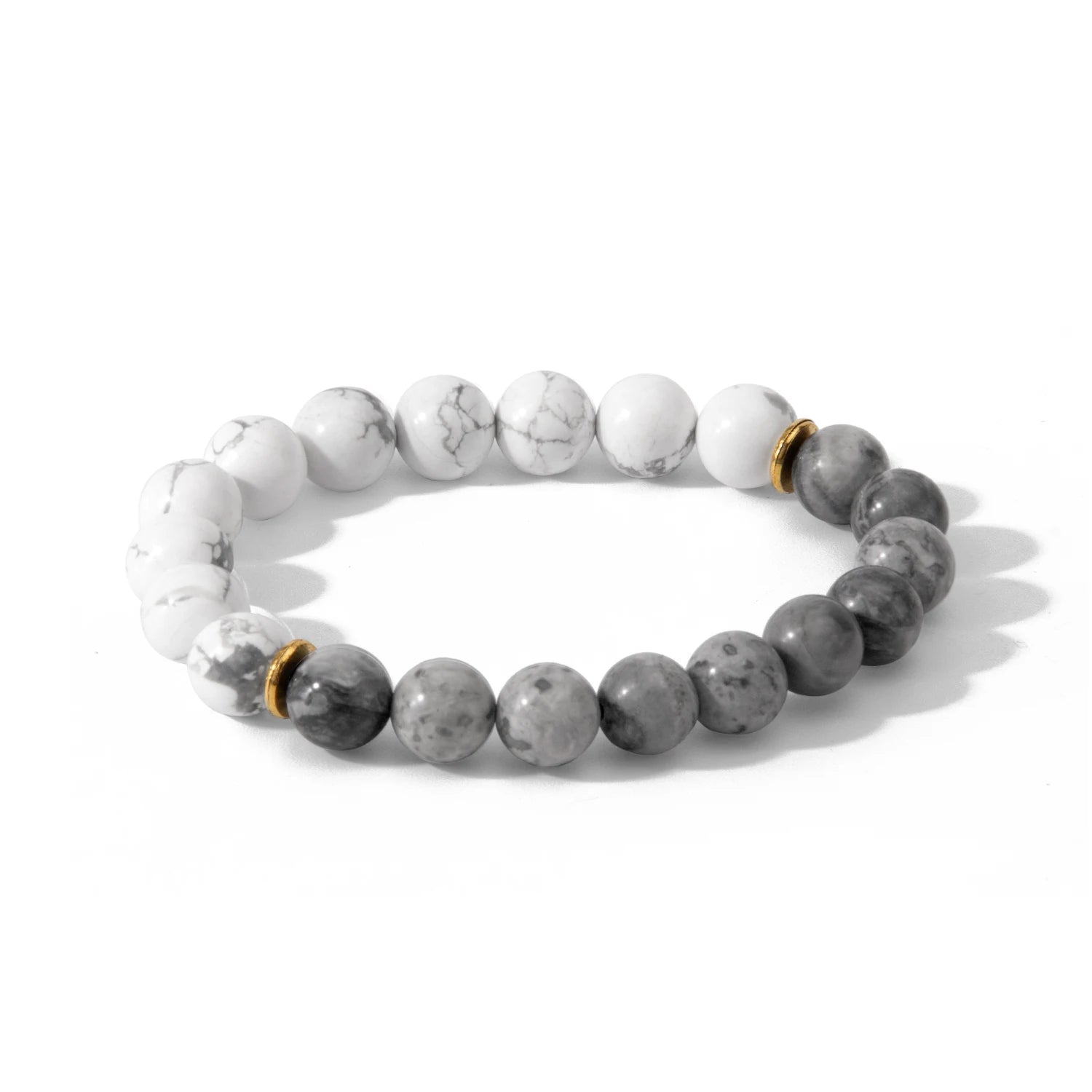 Daili Hot Sale Gradient Marble Beaded Bracelet Simple and Natural Black Bracelet for Men Fashion Jewelry Accessories