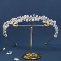 Drop Shipping Handmade Pearl Headband Tiaras Crown for Bridal Queens Corona Hairband for Girls
