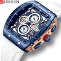 OEM New CURREN Fashion Sports Watches Square Hollow Design Quartz Wristwatches Chronograph Auto Date Watch 8442
