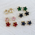 EC1860 Hot Sale Dainty Minimalist 18K Gold Plated CZ Micro Pave Crystal Star Studs Earring for Ladies