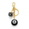 Luxury Design Good Luck Dice Table 8 Billiard Balls Keychain Purse Bag Charms Personalized 8 Ball Keychain Mobile Phone Charms