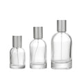 Custom Round Empty Clear Fragrance Perfume Glass Bottle 30ml 50ml 100ml Spray Glass Bottles with Cap