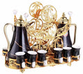 Nice Business Gift 6pcs Cawa Luxury Tea Thermos Bottle 1L Glass Plastic Vacuum Flask Set with Arab Handgrip Boxed Lids
