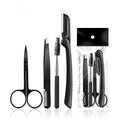 Professional 3pcs 4pcs 6pcs Stainless Steel Black Eyelash Trimmer Eyebrow Tweezers Set with Scissors