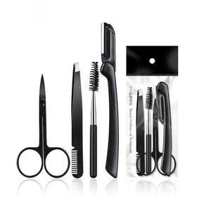 Professional 3pcs 4pcs 6pcs Stainless Steel Black Eyelash Trimmer Eyebrow Tweezers Set with Scissors