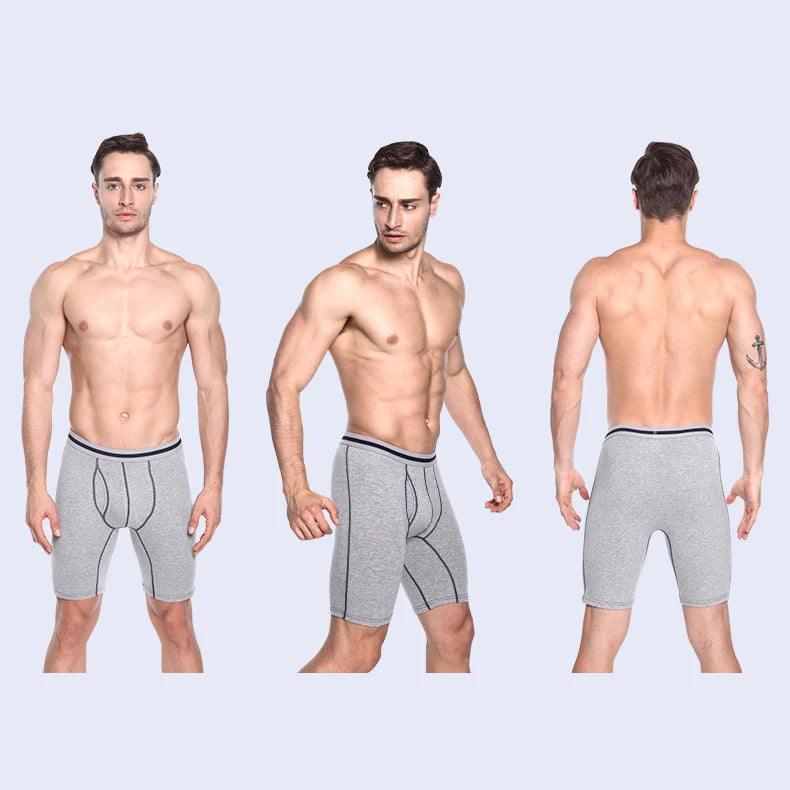 Plus Size Men's Breathable Knitted Boxer Briefs Underwear Spandex Cotton