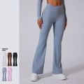 Custom logo 2025 Flare Blank Solid Soft High Elasticity Vest Y-waist Peach M Buttocks Smooth Soft Bullet Pants for Women
