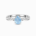 925 Sterling Silver Fashion Jewelry Blue Natural Real Gemstone Natural Aquamarine Ring
